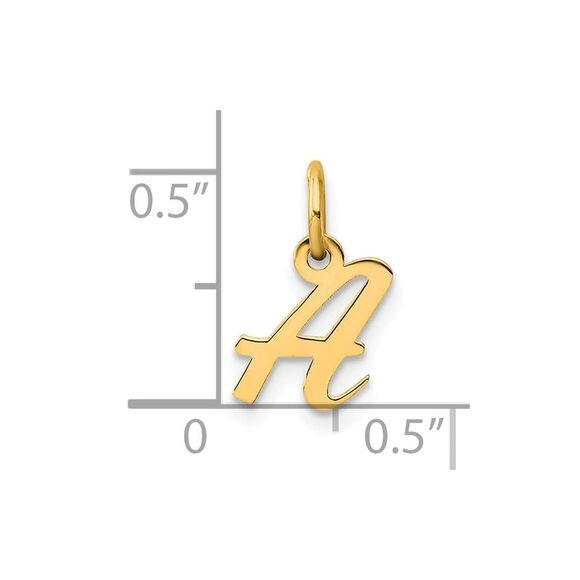 Kazi Luxury 14k Yellow Gold Small Script Letter A Initial Charm - Picture 4 of 4